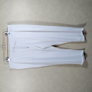 2/$15 5162 Susan Graver Weekend white fleece cropped pants XL